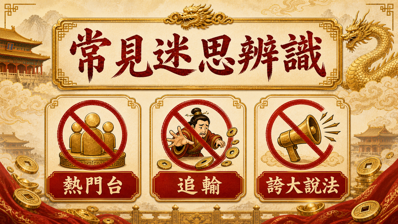 3A娛樂城常見迷思辨識圖，提醒熱門台、追輸與誇大說法要避開